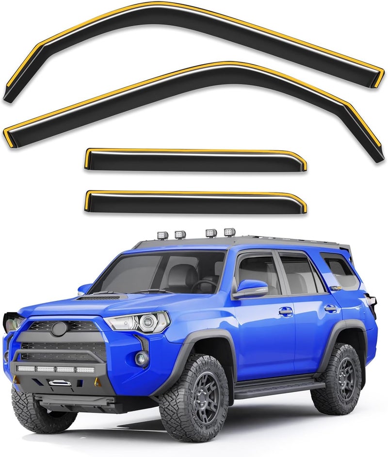 Breejoy in-Channel Extra Durable Rain Guards Fit for Toyota 4Runner 2010-2024, Window Deflectors Rain Guards Visors Vent Visors Window Deflector Vent Shades Car Accessories -4 pcs - Image 1